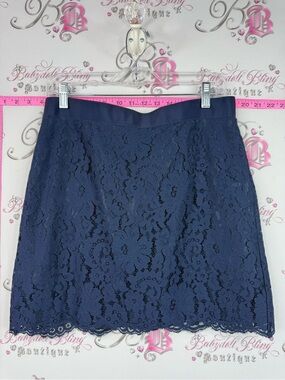 Joe Fresh skirt Lacie floral lace flowers Navy Blue Lace Mini Skirt